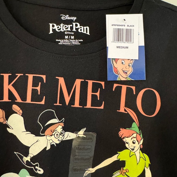 New Disney Peter Pan Take Me To Never Land Adult Tshirt Size Medium - Picture 3 of 3